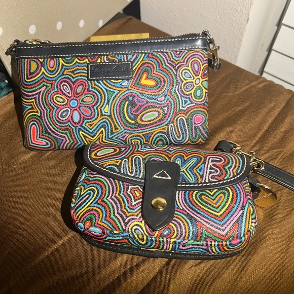 Dooney & Burke Mutli-colored Leather Wristlets - great pre-loved condition - Picture 1 of 7